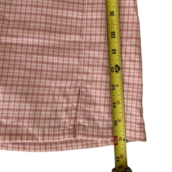 Brandy Melville Pink Gingham Plaid Mini Skirt Side Slit Y2K Preppy - Picture 8 of 8